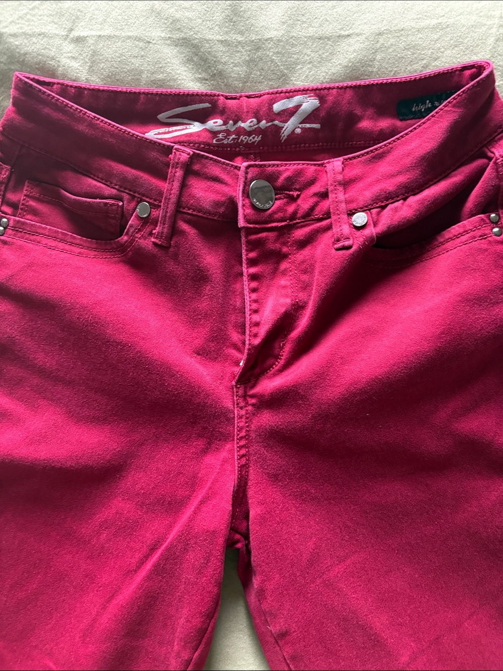 Seven7 Raspberry Skinny Jeans - Picture 2 of 7